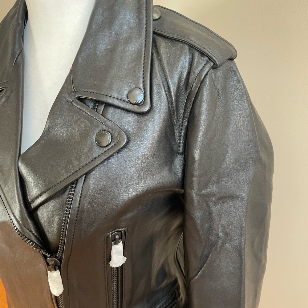 Leather Biker Jacket with Matte Black Hardware from Ena Pelly - Picture 7 of 14